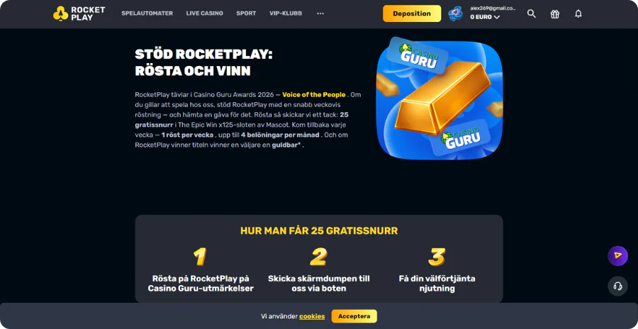 Free spins RocketPlay Casino
