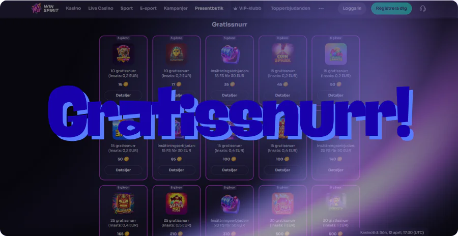 Free spins internationella casinon