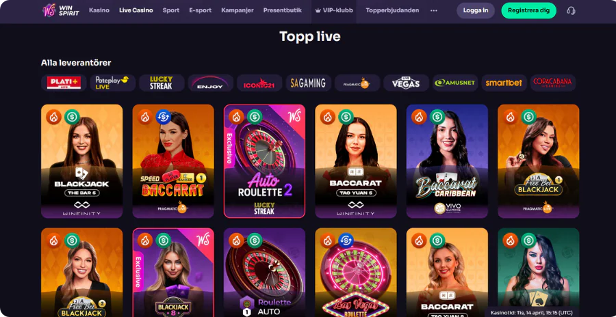 Live casino Winspirit