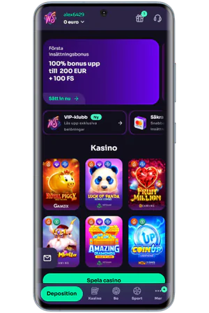 Winspirit mobil startsida