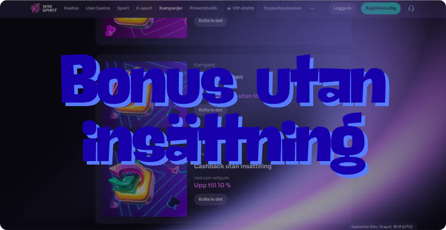 No deposit bonus licensfria casinon