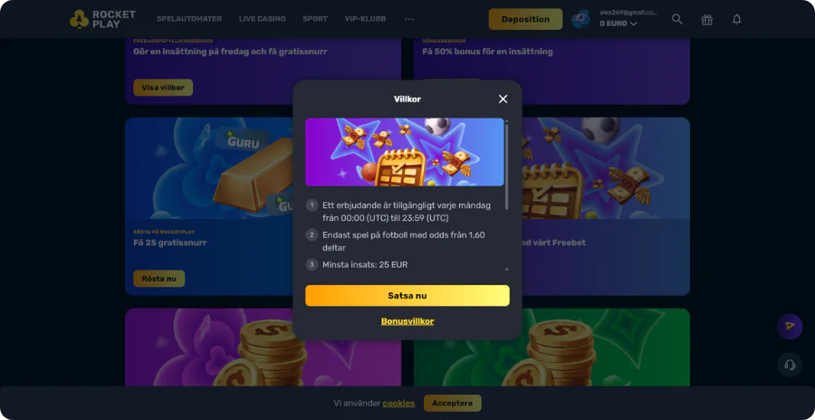 Återkommande bonusar RocketPlay