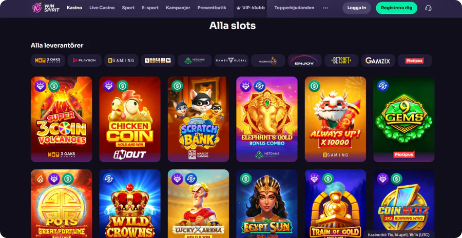 Slots och bordsspel Winspirit