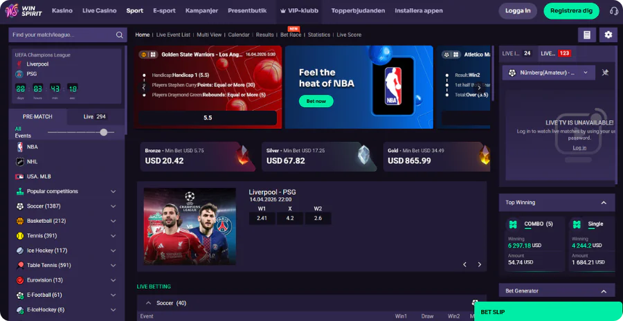 Sportsbetting Winspirit Casino