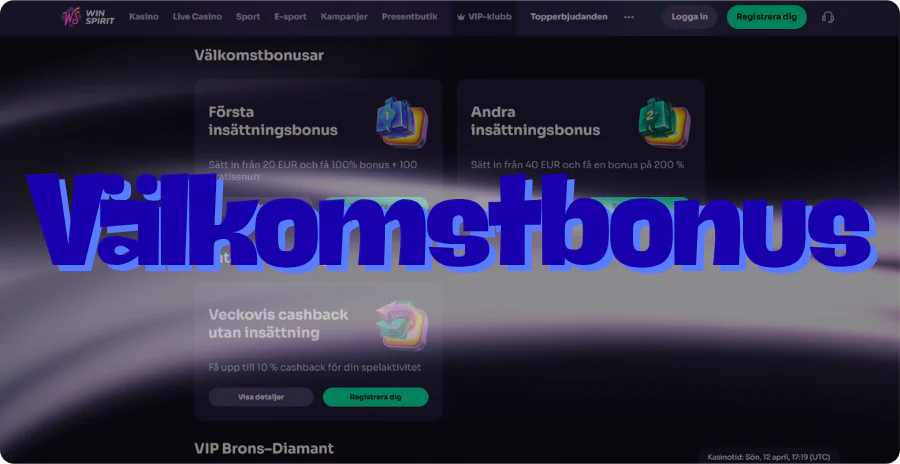 Välkomstbonus internationella plattformar